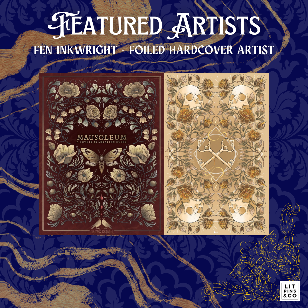 Promotional graphic for LitPins&Co's special edition of A Market of Dreams and Destiny, which features white text on a blue and gold background.