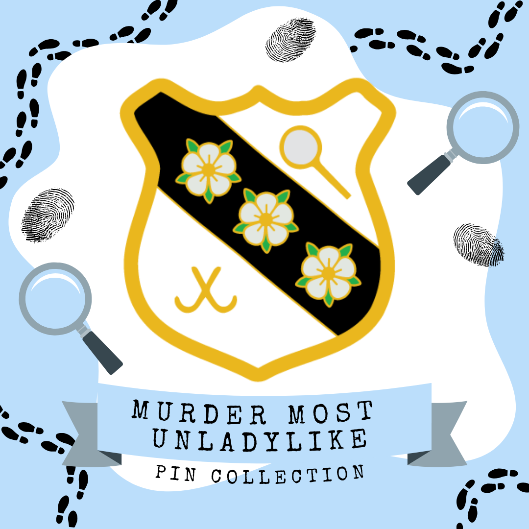 LitPins&Co and Robin Stevens' Murder Most Unladylike Enamel Pin Collection Graphic featuring The Deepdean School Crest.