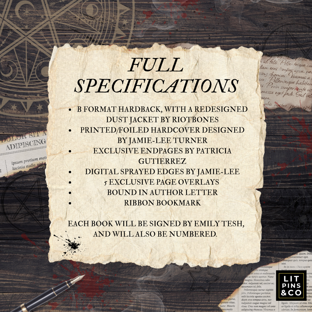 Promotional graphic for 'The Incandescent' LitPins&Co special edition with text and design elements on a textured background.