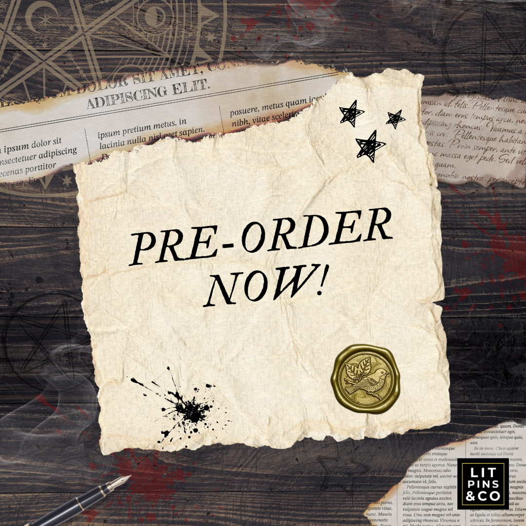 Promotional graphic for 'The Incandescent' LitPins&Co special edition with text and design elements on a textured background.