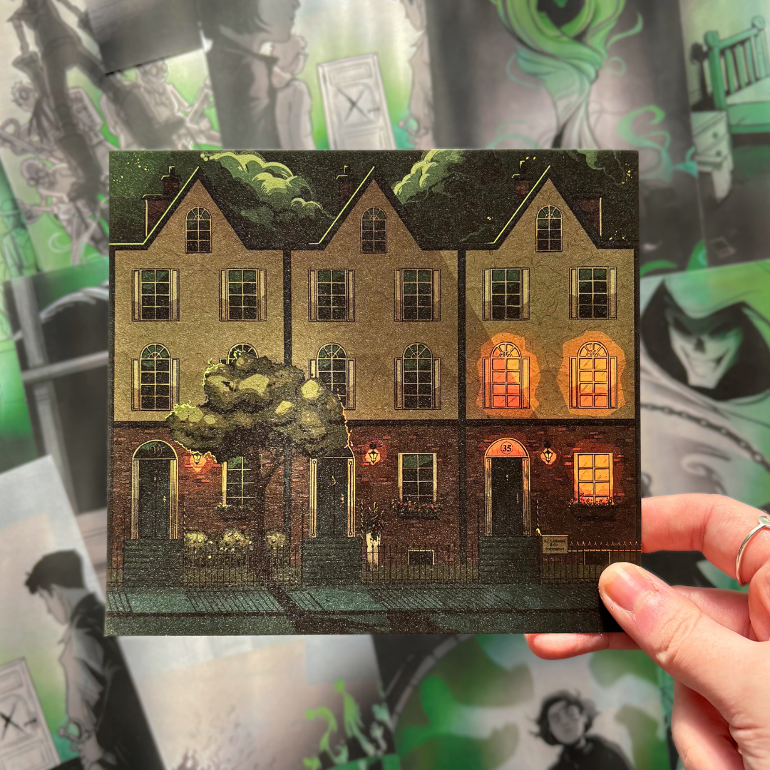 Mini art print featuring Sarah Vara's artwork of 35 Portland Row