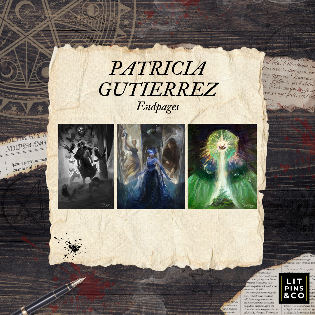 Promotional graphic for 'The Incandescent' LitPins&Co special edition featuring artwork by Patricia Gutierrez