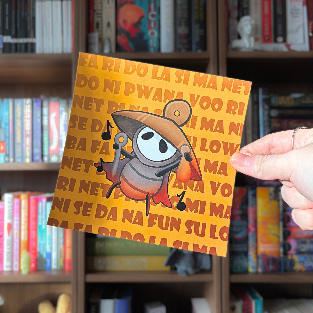 Yellow mini art print inspired by Silksong and the Sherma song