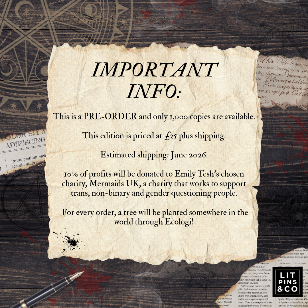 Promotional graphic for 'The Incandescent' LitPins&Co special edition with text and design elements on a textured background.