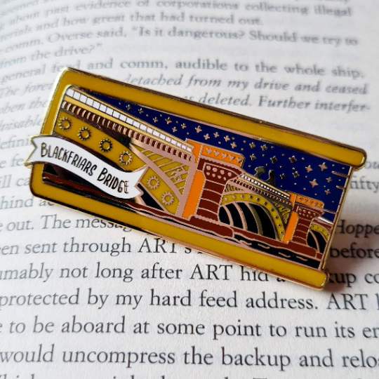Blackfriar's Bridge - Build Your Own Book Stack - Enamel Pin