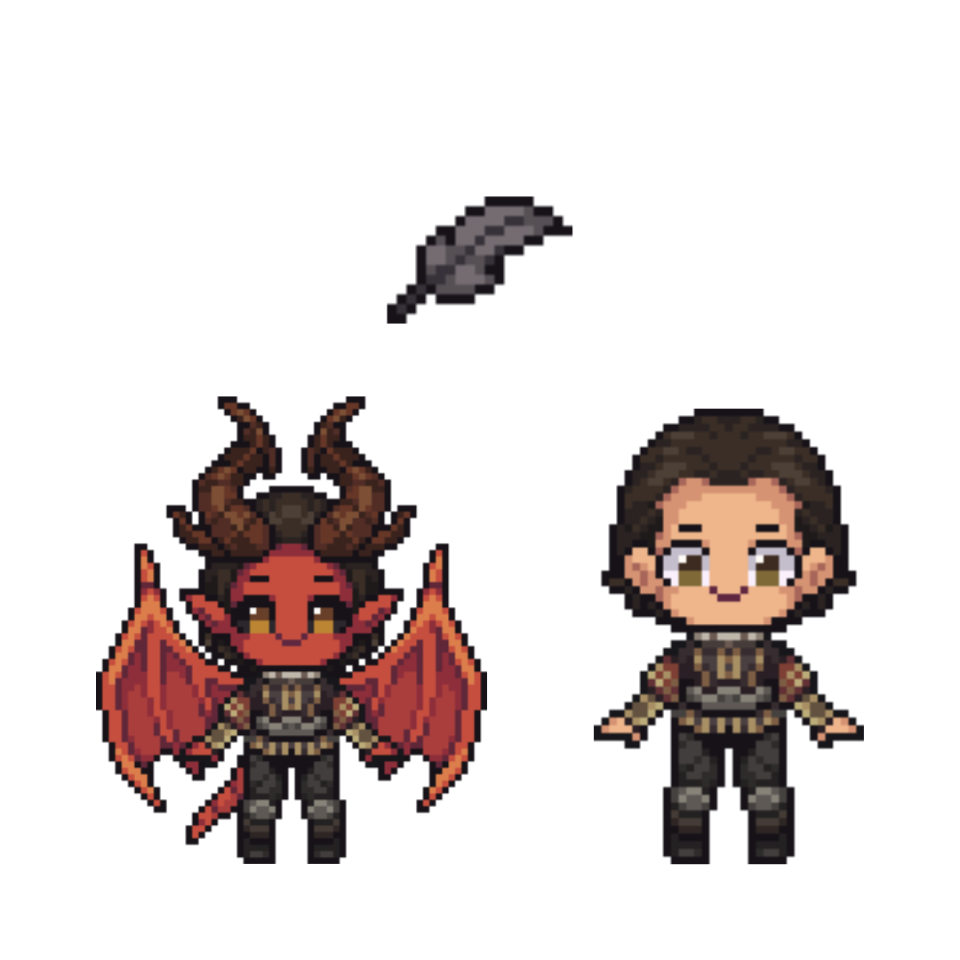 Pixel artwork shaker keychain charms inspired by Raphael from Baldur’s Gate 3