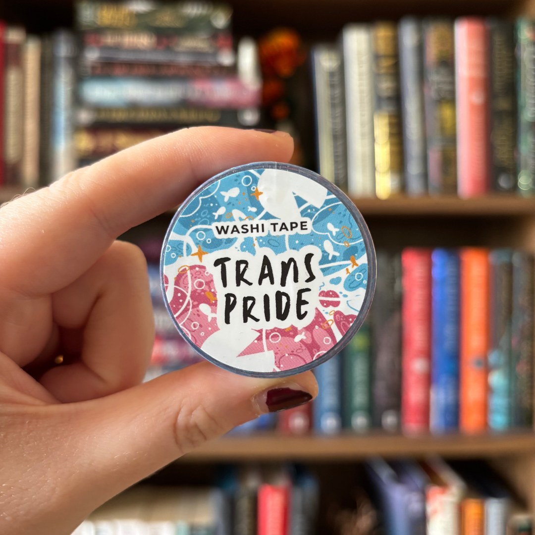 A role of washi tape inspired by the transgender pride flag