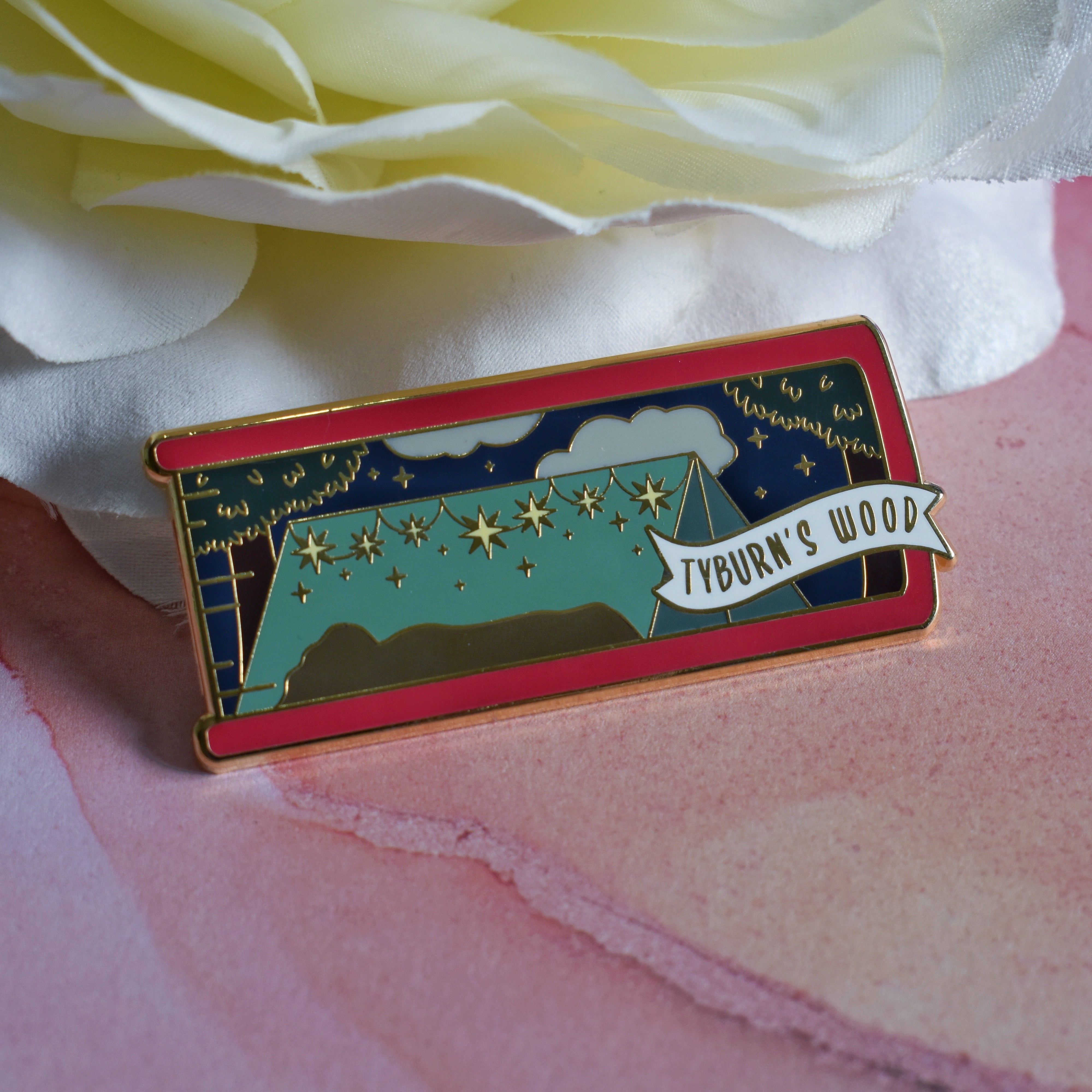 Get a Life Chloe Brown inspired enamel pin featuring Tyburn's Wood