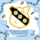 LitPins&Co and Robin Stevens' Murder Most Unladylike Enamel Pin Collection Graphic featuring The Deepdean School Crest. 