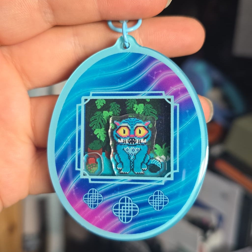 Shaker keychain inspired by Derpy from Kpop Demon Hunters