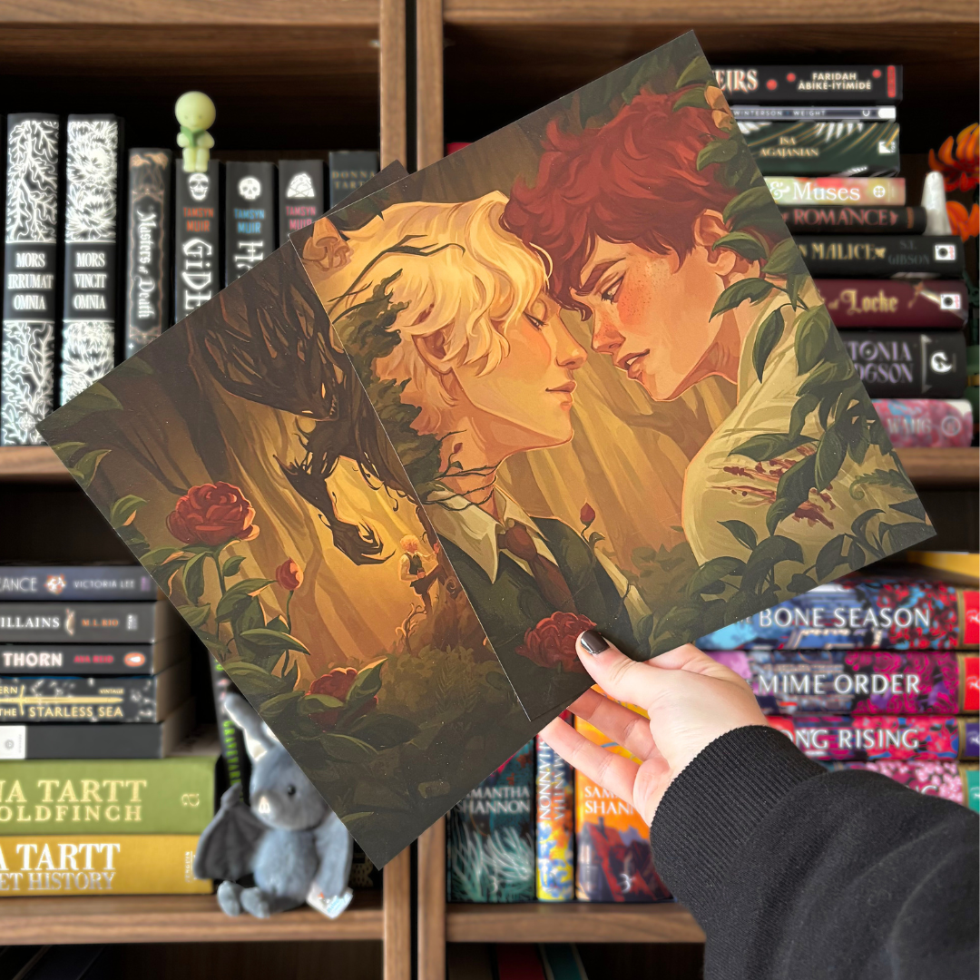 Two art prints of the artwork from LitPins&Co's special edition of Don't Let The Forest In