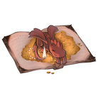 Book sticker inspired by the fantasy genre, featuring a dragon lying on an open book