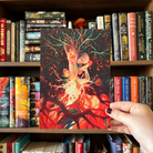 Officially licensed art print featuring the main characters from Hazelthorn by CG Drews. The two men are surrounded by trees, with one pulling the other down.