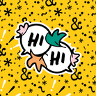 "Hi. Hi." Glossy sticker inspired by Alice Oseman's Heartstopper, designed by LitPins&Co.