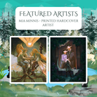 Promotional graphic for Immortal Game special edition by LitPins&Co, showing artwork by Mia Minnis on a forest background decorated with chess pieces.