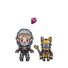 Pixel artwork shaker keychain charms inspired by Ketheric from Baldur’s Gate 3