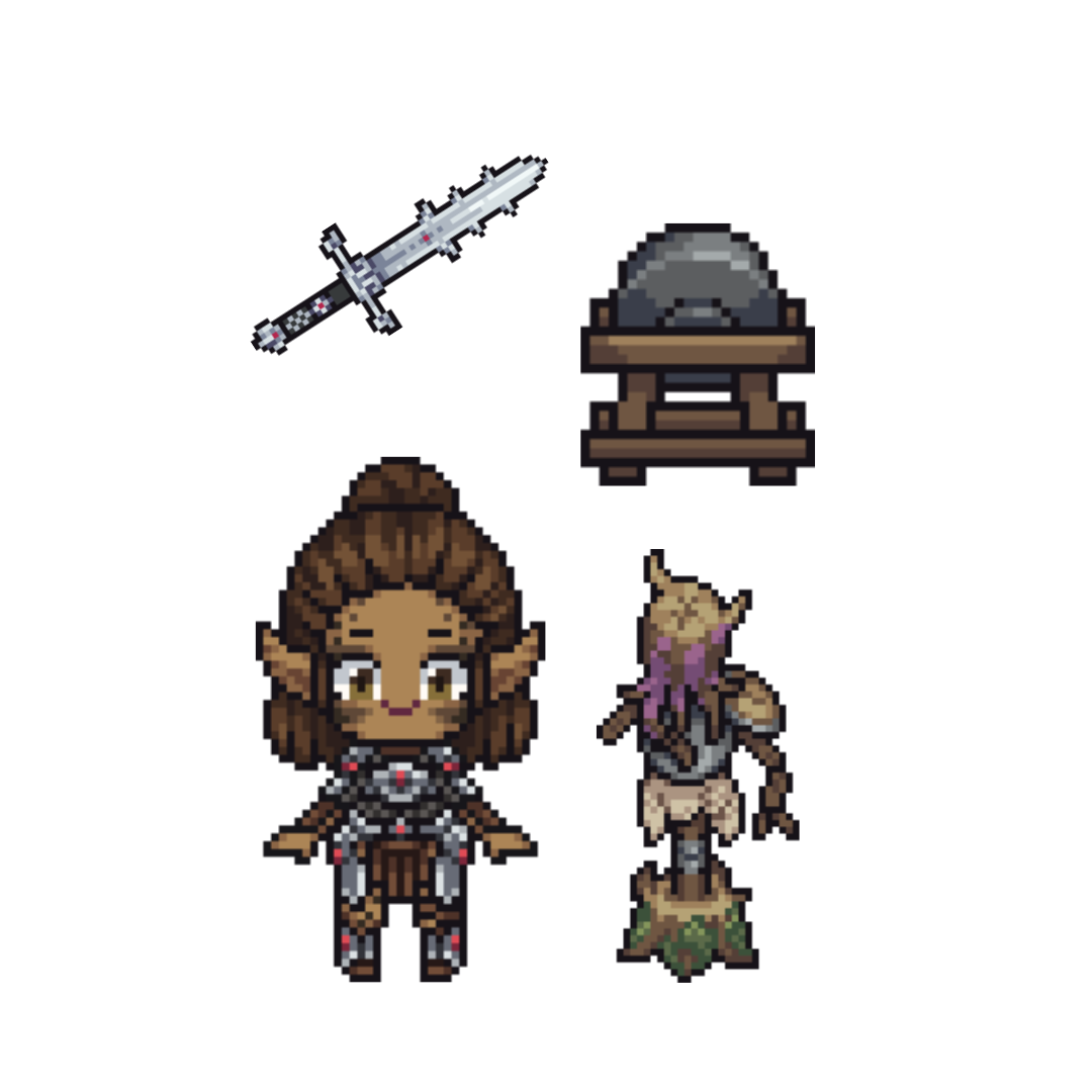 Pixel artwork shaker keychain charms inspired by Lae’zel from Baldur’s Gate 3