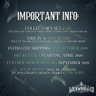 Lockwood Legacy Set graphic featuring a navy/green background with ghostly swirls and dust with the following text information. 

Lockwood Collector's Set is priced at £145 and includes the complete series, short stories and a rigid slipcase. This is a preorder with only up to 2,000 sets avaliable and limited to one per order. Estimated shipping is the 31st of October 2025. Art Reveals begin in April 2025. Further Merchandise Revealed in September 2025. 10% of Profits Will Be Donated To Jonathan's Charity.