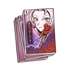 Book sticker inspired by Manga, featuring a manga-style character and a rose