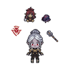 Pixel artwork shaker keychain charms inspired by Minthara from Baldur’s Gate 3