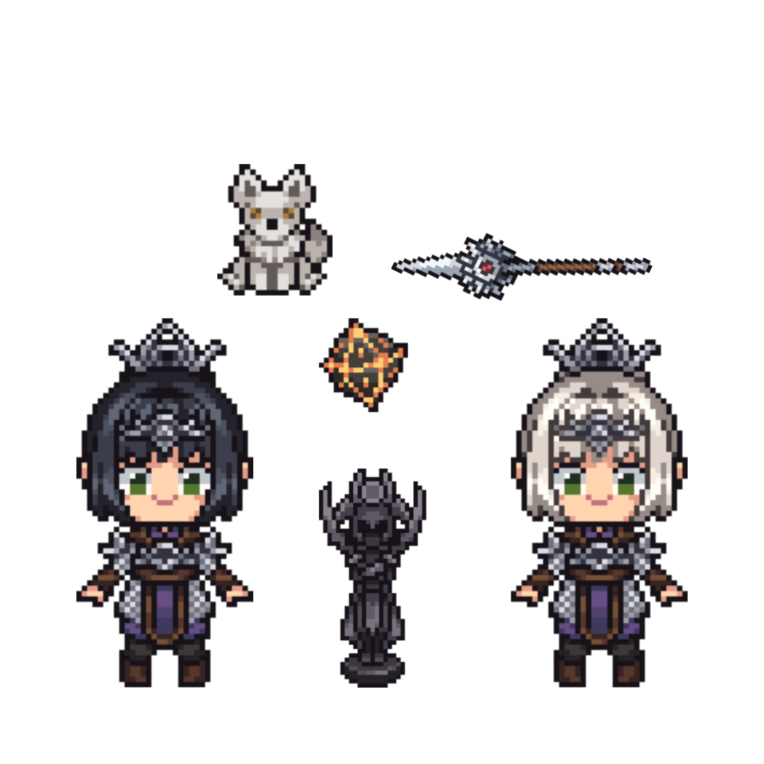 Pixel artwork shaker keychain charms inspired by Shadowheart from Baldur’s Gate 3