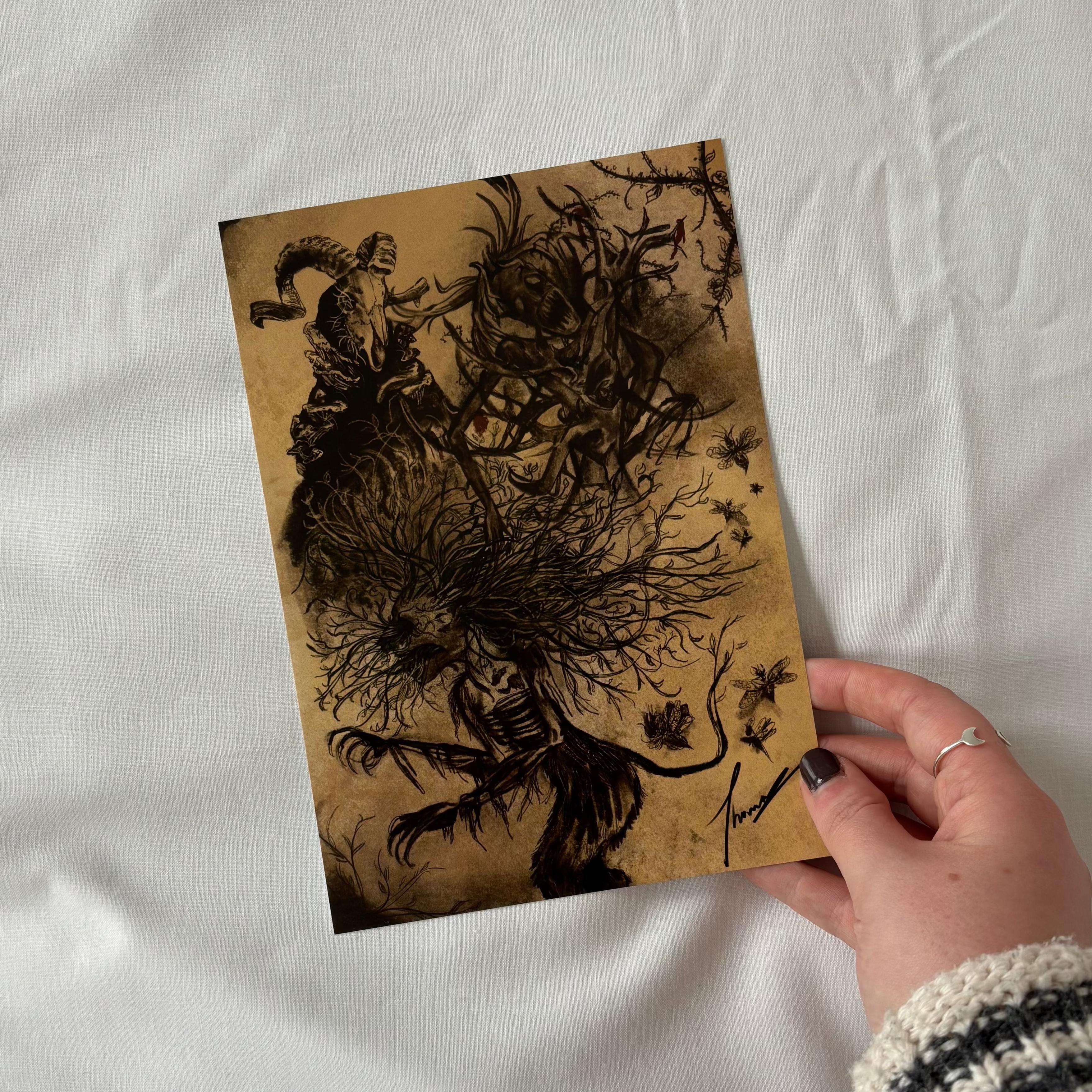 Officially licensed art print for CG Drews' Don't Let The Forest In, depicting a page from Thomas's sketchbook
