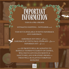 Promotional graphic for LitPins&Co's special edition set of the Tomes and Tea series with text detailing the important information of the sets, placed against a brown bookshelf background