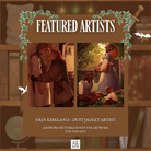 Promotional graphic for LitPins&Co's special edition set of the Tomes and Tea series showcasing the work of cover artist Erin Kirkland. Artwork by Erin is pictured against a brown bookshelf background.
