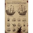 Art print depicting ships from the Vampirates universe, with text reading "The Most Notorious Pirate & Vampirate Ships"