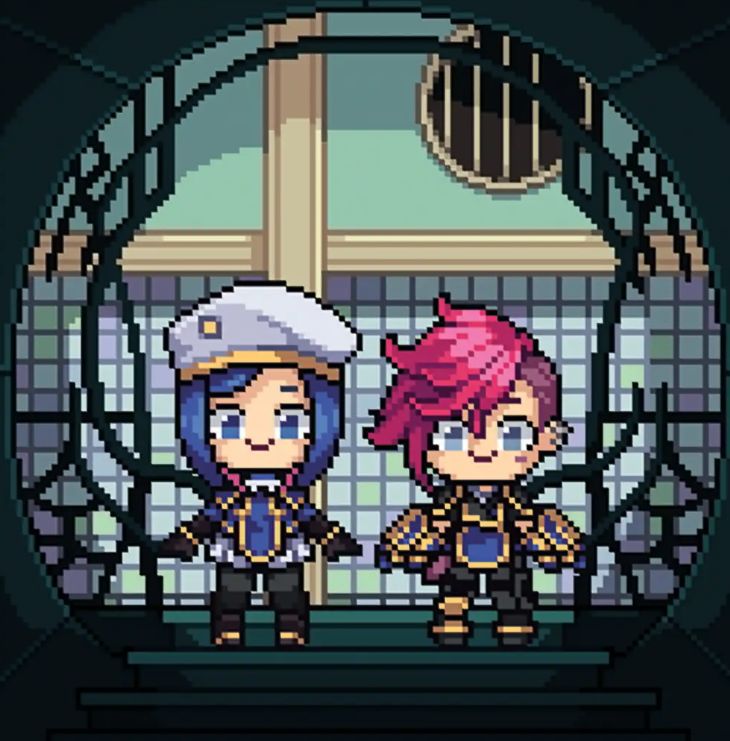 Vi & Caitlyn Arcane inspired Pixel Art Print