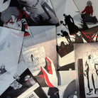 LitPins&Co Vicious overlays laid over in a collage like form to showcase the different scenes. Each overlays is in black and white apart from a light edition of red throughout. 