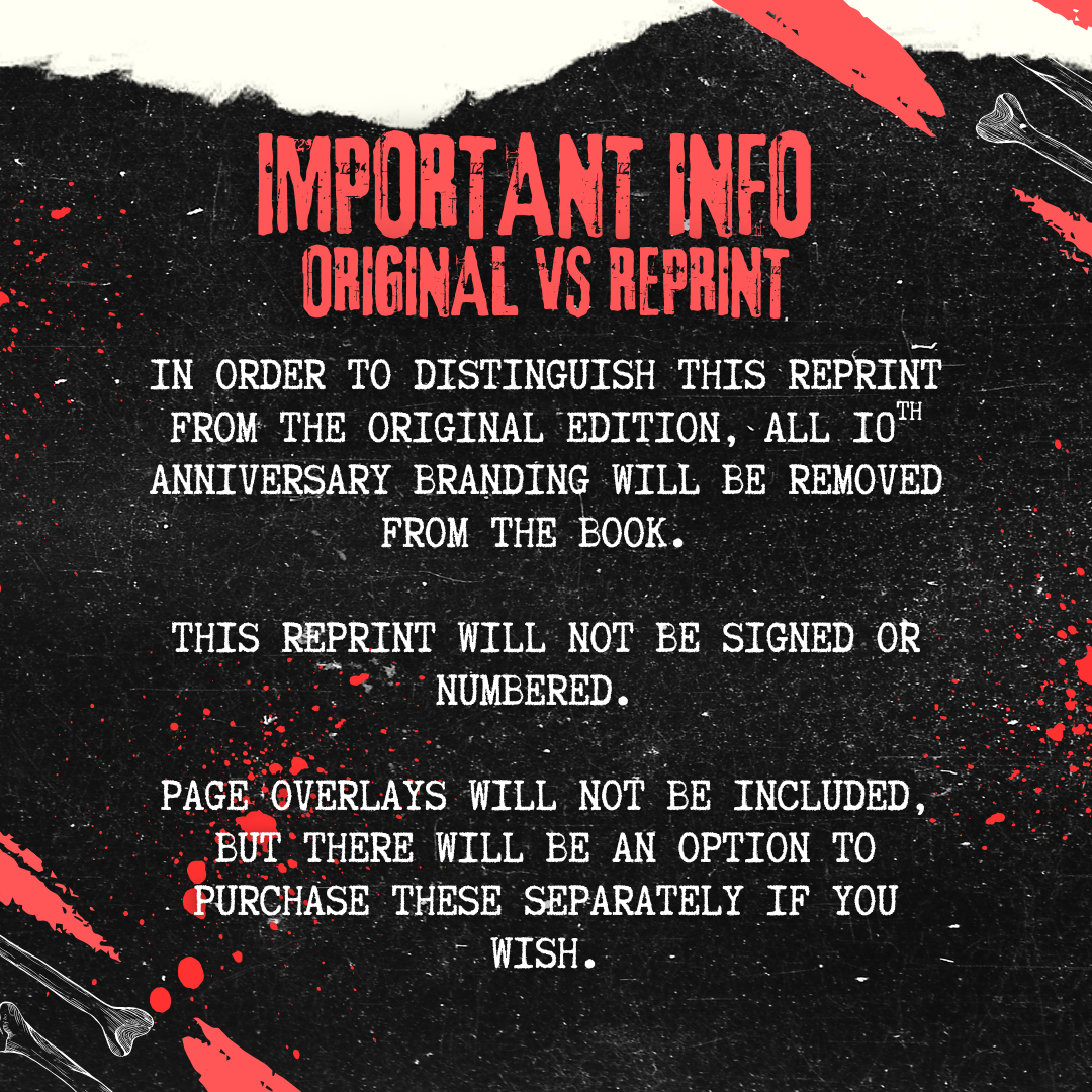 Vicious special edition reprint information on a black background with white and red details