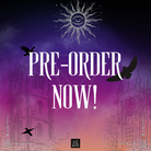 Promotional graphic with 'Pre-order Now!' text against a mystical background with crows and architecture.