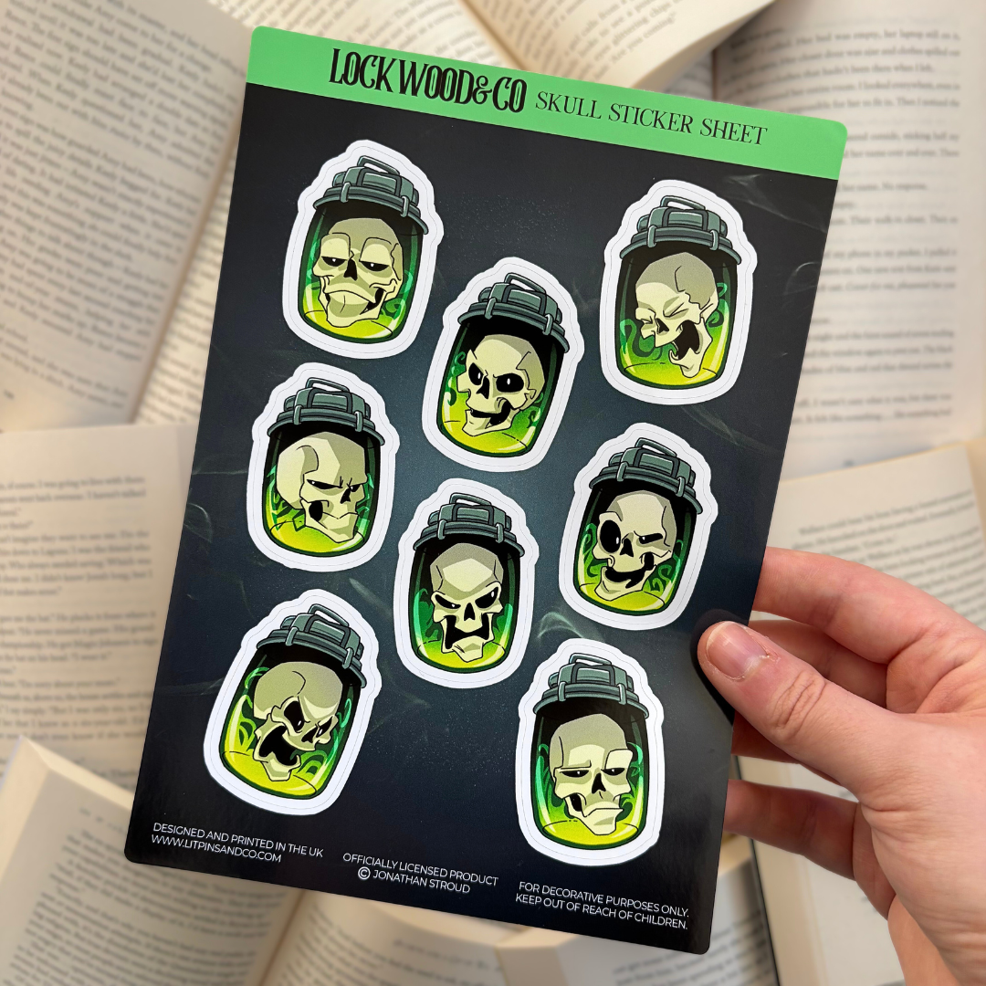 Officially licensed Lockwood&Co sticker sheet featuring the various expressions of the Skull