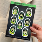 Officially licensed Lockwood&Co sticker sheet featuring the various expressions of the Skull