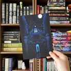 Officially licensed CG Drews art print. Features a blue toned illustration of a silhouette of a person stood in front of a building. 