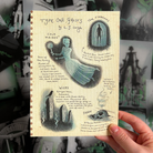Officially licensed Lockwood&Co ghost art print, illustrated by Gina Stroud. Held against a background of Lockwood&Co page overlays.