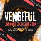 Promotional graphic for the LitPins&Co unsigned collector's box of Vengeful by V. E. Schwab