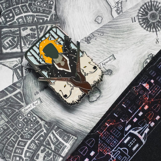 Six of Crows by Leigh Bardugo inspired portrait enamel pin featuring Matthias Helvar.