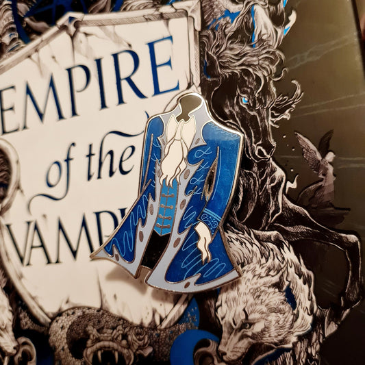 The Empire of the Vampire by Jay Kristoff, Dior's Coat enamel pin.