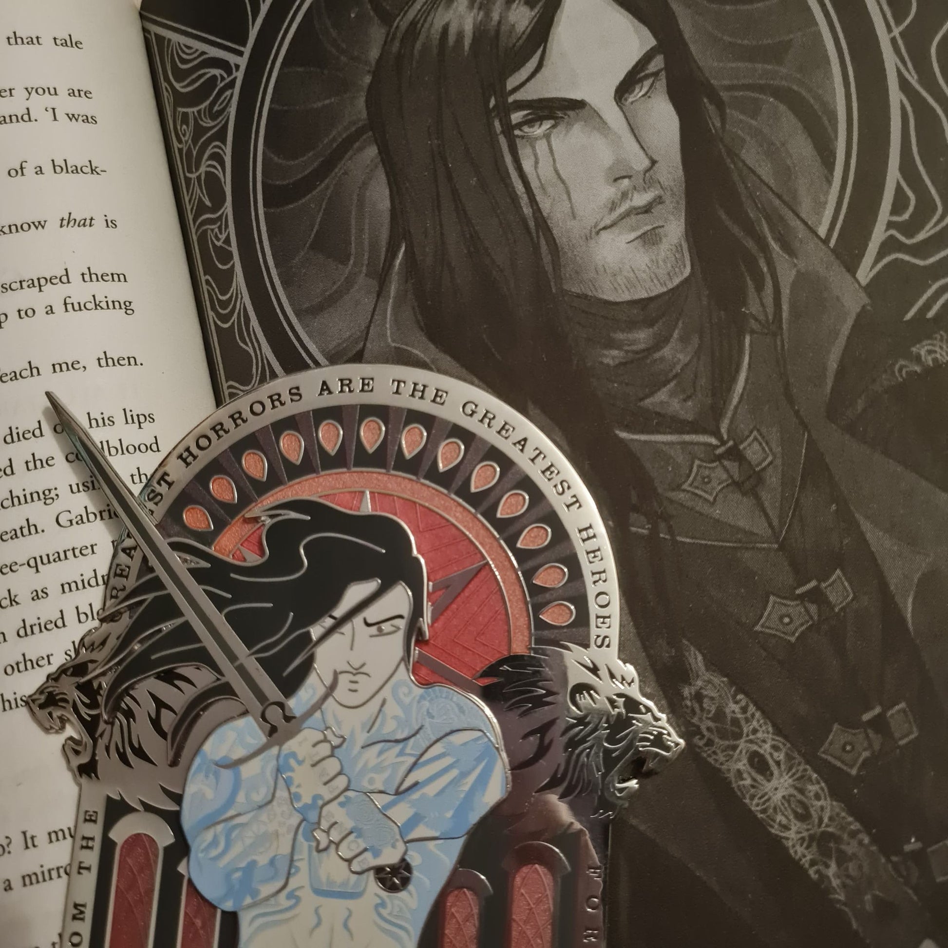 The Black Lion enamel pin inspired by jay Kristoff's Empire of the Vampire series.